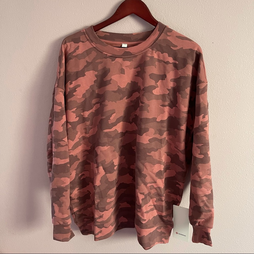 Lululemon Perfectly Oversized Crew Pink Camo- NWT - Picture 6 of 6
